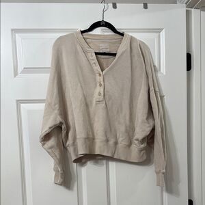 American Eagle Cream Button-Up Top